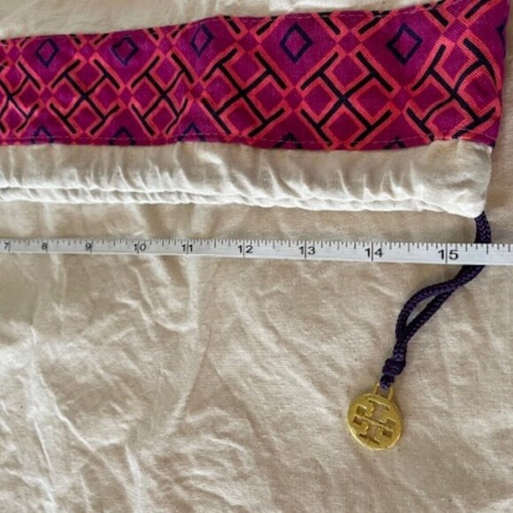 TORY BURCH Monogram Charm Large Drawstring Dust Storage Bag 26 x 15 - Picture 13 of 13